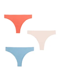 Cropp Bielizna*3 pack bezszwowych majtek brazilian różowy