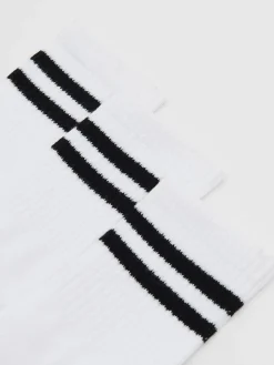 Cropp Skarpety, Rajstopy*3 pack ch skarpet z czarnymi paskami biały