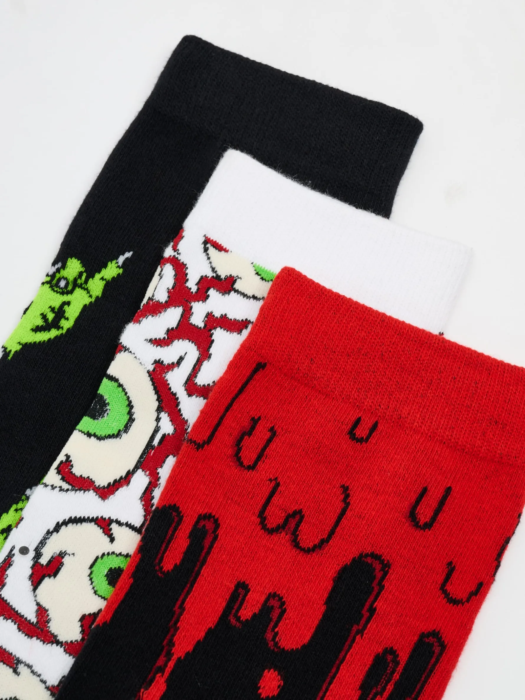 Cropp Skarpetki*3 pack długich skarpet na Halloween czarny