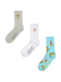 Cropp Skarpetki*3 pack długich skarpet SpongeBob SquarePants niebieski