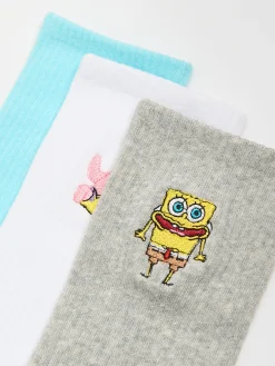 Cropp Skarpetki*3 pack długich skarpet SpongeBob SquarePants niebieski