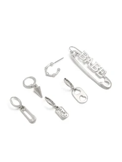 Cropp Biżuteria*6 pack kolczyków z zawieszkami srebrny