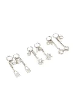 Cropp Biżuteria*3 pack kolczyków z zawieszkami srebrny