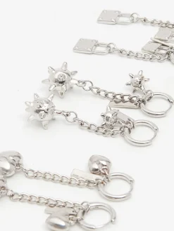 Cropp Biżuteria*3 pack kolczyków z zawieszkami srebrny