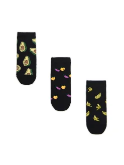 Cropp Skarpetki*3 pack skarpet z food nadrukiem szary