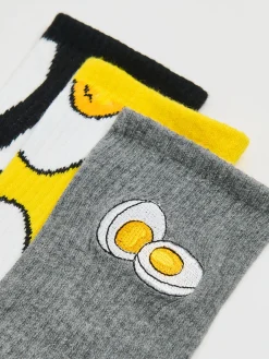 Cropp Skarpetki*3 pack skarpet z motywem jajek żółty