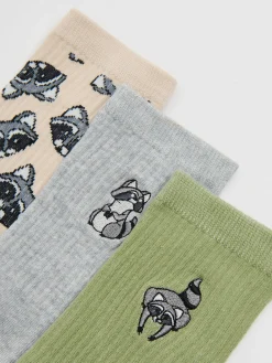 Cropp Skarpety, Rajstopy*3 pack skarpet z szopem praczem jasnyszary