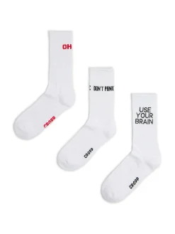 Cropp Skarpetki*3 pack skarpet ze sloganami biały