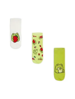 Cropp Skarpety, Rajstopy*3 pack skarpetek z żabami zielony