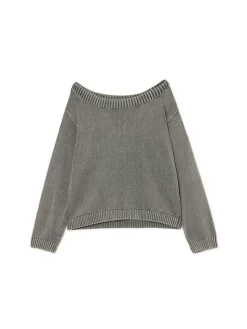 Cropp Swetry*Antracytowy sweter z odkrytymi ramionami szary