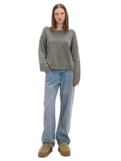 Cropp Swetry*Antracytowy sweter z odkrytymi ramionami szary