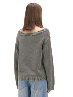 Cropp Swetry*Antracytowy sweter z odkrytymi ramionami szary