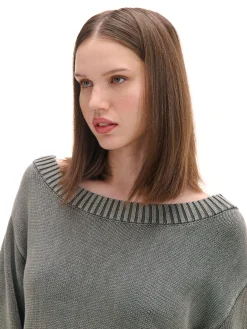 Cropp Swetry*Antracytowy sweter z odkrytymi ramionami szary