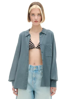 Cropp Koszule, Bluzki*Bawełniana koszula niebieski