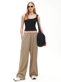 Cropp Spodnie*Bawełniane spodnie cargo brązowy