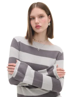 Cropp Swetry*Bawełniany sweter w paski wielobarwny