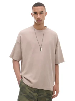 Cropp Koszulki*Beżowa koszulka basic jasnyszary