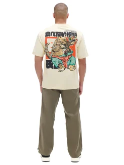 Cropp Koszulki*Beżowa koszulka z nadrukiem kremowy