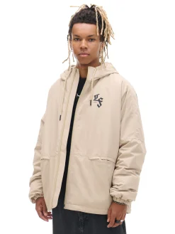 Cropp Kurtki, Płaszcze*Beżowa kurtka z kapturem i nadrukiem beżowy