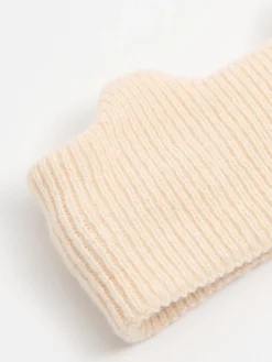 Cropp Czapki*Beżowa opaska na głowę z uszami kremowy