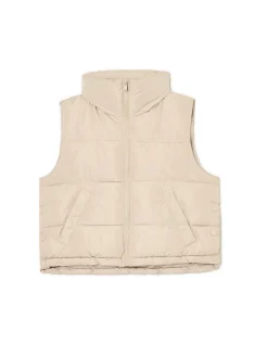 Cropp Kurtki, Płaszcze*Beżowa pikowana kamizelka beżowy