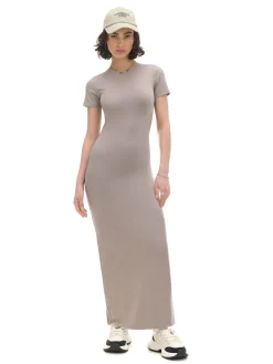 Cropp Sukienki, Kombinezony*Beżowa sukienka maxi z krótkim rękawem beżowy