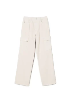 Cropp Jeansy*Beżowe jeansy cargo straight beżowy