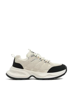 Cropp Sneakersy*Beżowe sneakersy z odblaskowymi elementami beżowy