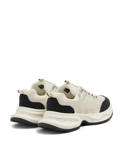 Cropp Sneakersy*Beżowe sneakersy z odblaskowymi elementami beżowy