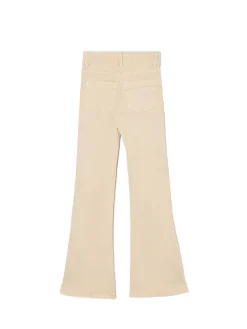 Cropp Spodnie*Beżowe spodnie flare z efektem sprania beżowy