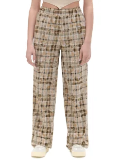 Cropp Spodnie*Beżowe spodnie w marmurkową kratę beżowy