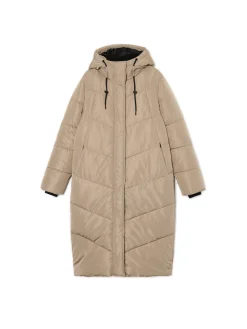 Cropp Kurtki, Płaszcze*Beżowy płaszcz z kapturem brązowy