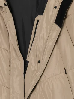 Cropp Kurtki, Płaszcze*Beżowy płaszcz z kapturem brązowy