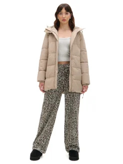 Cropp Kurtki, Płaszcze*pikowany płaszcz beżowy