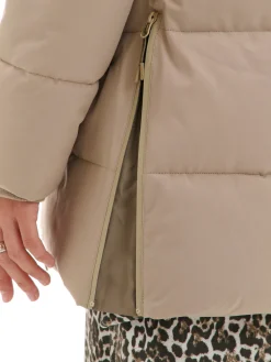 Cropp Kurtki, Płaszcze*pikowany płaszcz beżowy