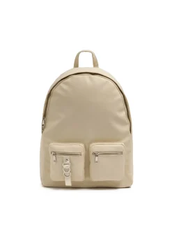 Cropp Torby, Plecaki*Beżowy plecak z metalowymi detalami kremowy