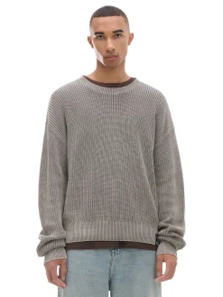 Cropp Swetry*sweter z prążkowanej dzianiny beżowy