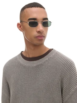 Cropp Swetry*sweter z prążkowanej dzianiny beżowy