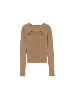 Cropp Swetry*sweter z wycięciem z przodu beżowy