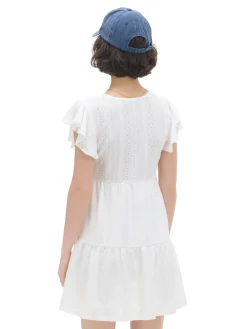 Cropp Sukienki, Kombinezony*Biała ażurowa sukienka mini biały