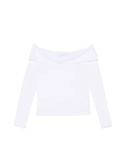 Cropp Koszulki, Topy*Biała bluzka z odkrytymi ramionami biały