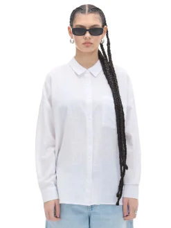 Cropp Koszule, Bluzki*Biała koszula oversize z rustykalną strukturą biały