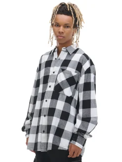 Cropp Koszule*Biała koszula w kratę czarny