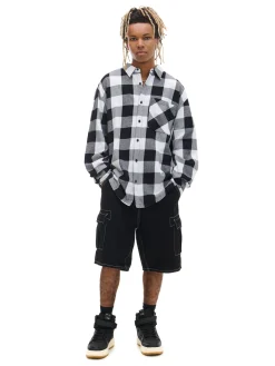 Cropp Koszule*Biała koszula w kratę czarny