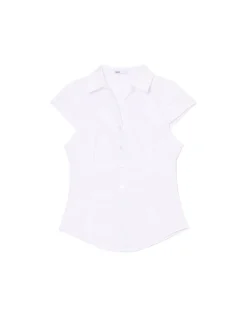 Cropp Koszule, Bluzki*Biała koszula z krótkim rękawem biały