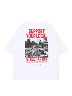 Cropp Koszulki*Biała koszulka w streetowym stylu biały