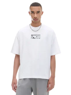 Cropp Koszulki*Biała koszulka z nadrukiem biały