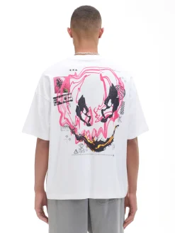 Cropp Koszulki*Biała koszulka z nadrukiem biały