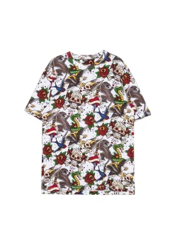 Cropp Koszulki*Biała koszulka z nadrukiem all over biały