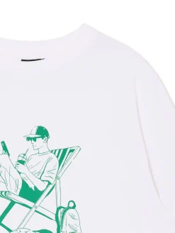 Cropp Koszulki*Biała koszulka z nadrukiem biały